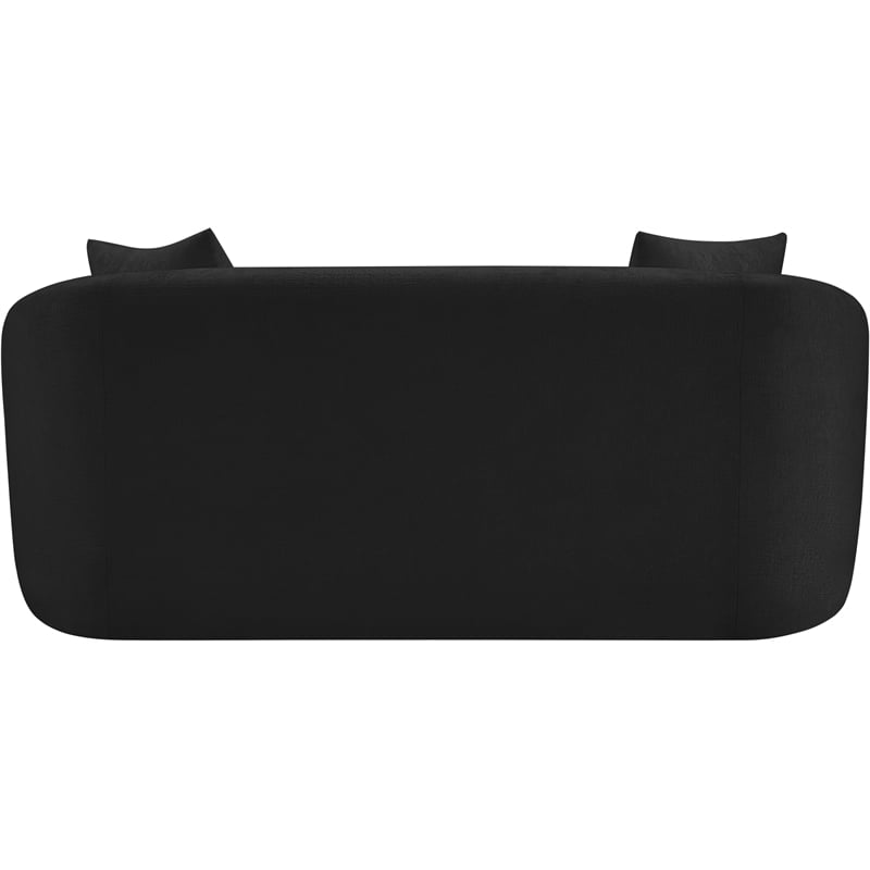 Meridian Furniture Penelope Black Chenille Fabric Loveseat