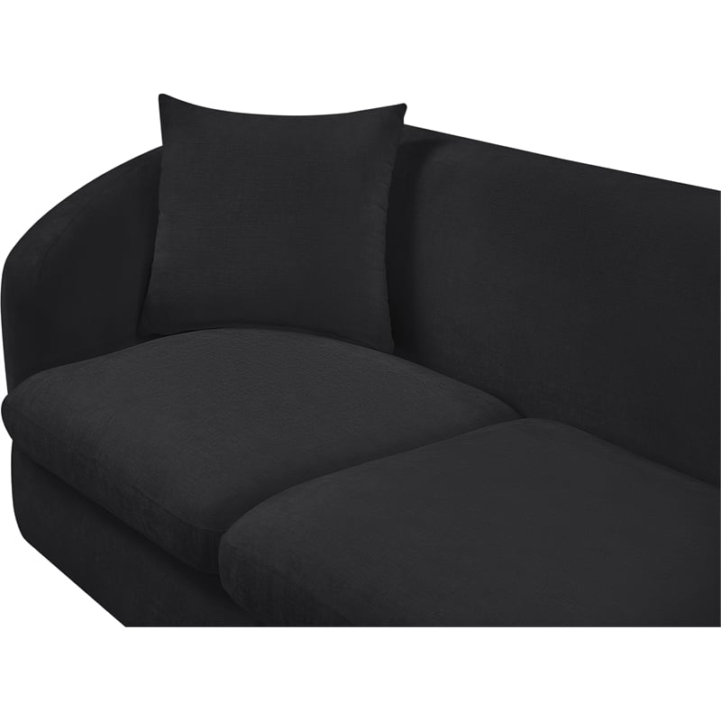 Meridian Furniture Penelope Black Chenille Fabric Loveseat