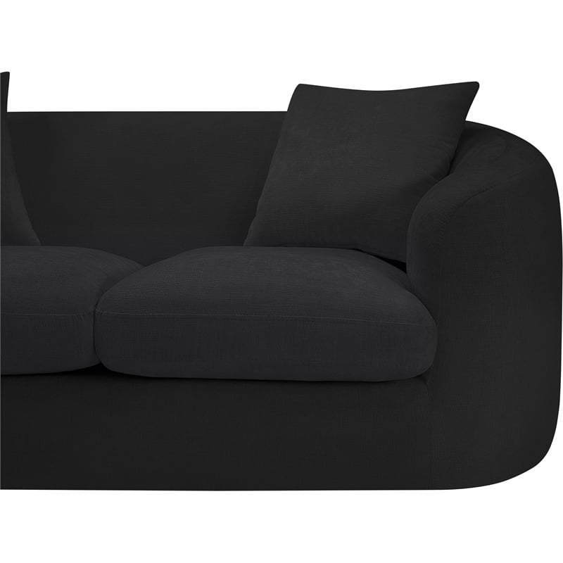 Meridian Furniture Penelope Black Chenille Fabric Loveseat