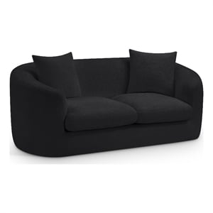 Meridian Furniture Penelope Black Chenille Fabric Loveseat