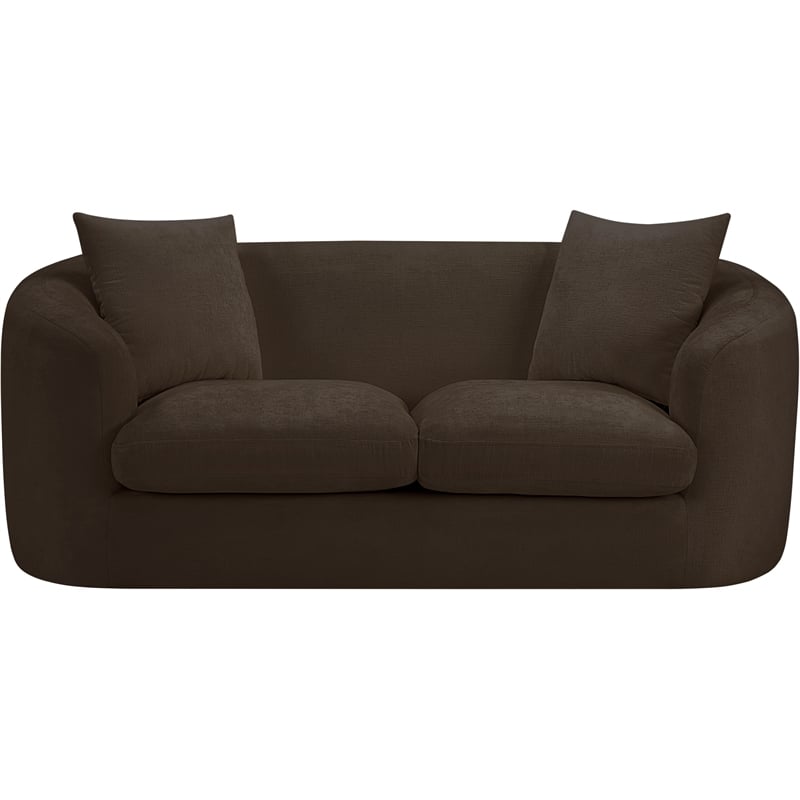 Meridian Furniture Penelope Brown Chenille Fabric Loveseat