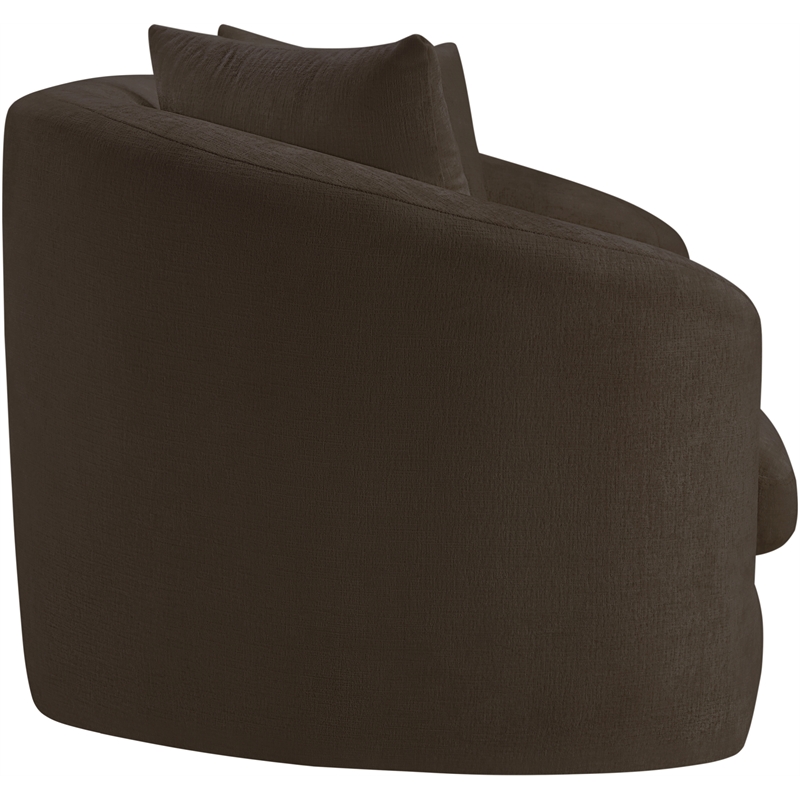 Meridian Furniture Penelope Brown Chenille Fabric Loveseat