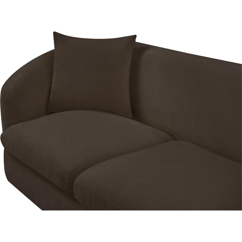 Meridian Furniture Penelope Brown Chenille Fabric Loveseat
