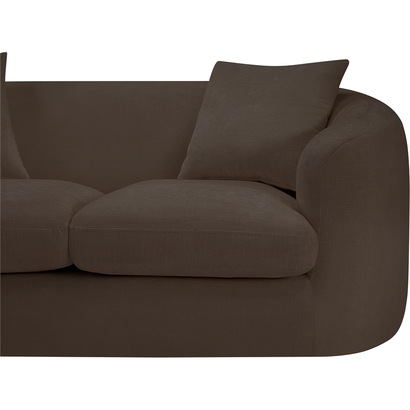Meridian Furniture Penelope Brown Chenille Fabric Loveseat