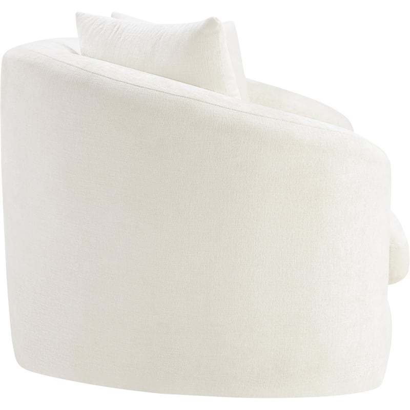 Meridian Furniture Penelope Cream Chenille Fabric Loveseat