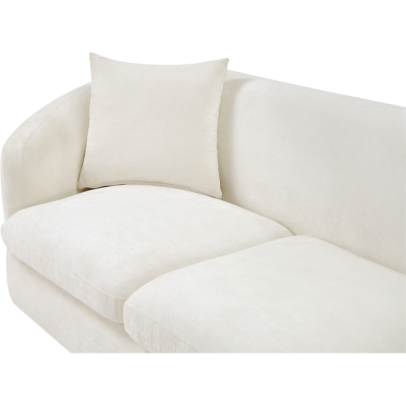 Meridian Furniture Penelope Cream Chenille Fabric Loveseat