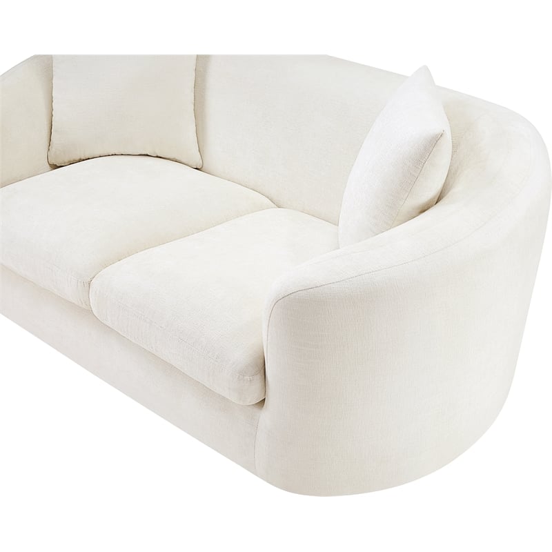 Meridian Furniture Penelope Cream Chenille Fabric Loveseat