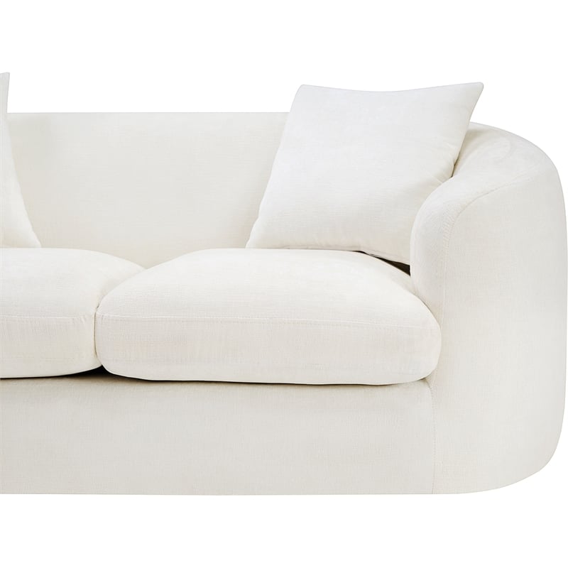 Meridian Furniture Penelope Cream Chenille Fabric Loveseat