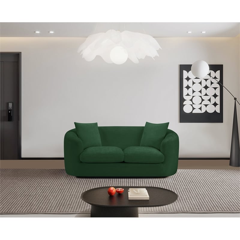 Meridian Furniture Penelope Green Chenille Fabric Loveseat