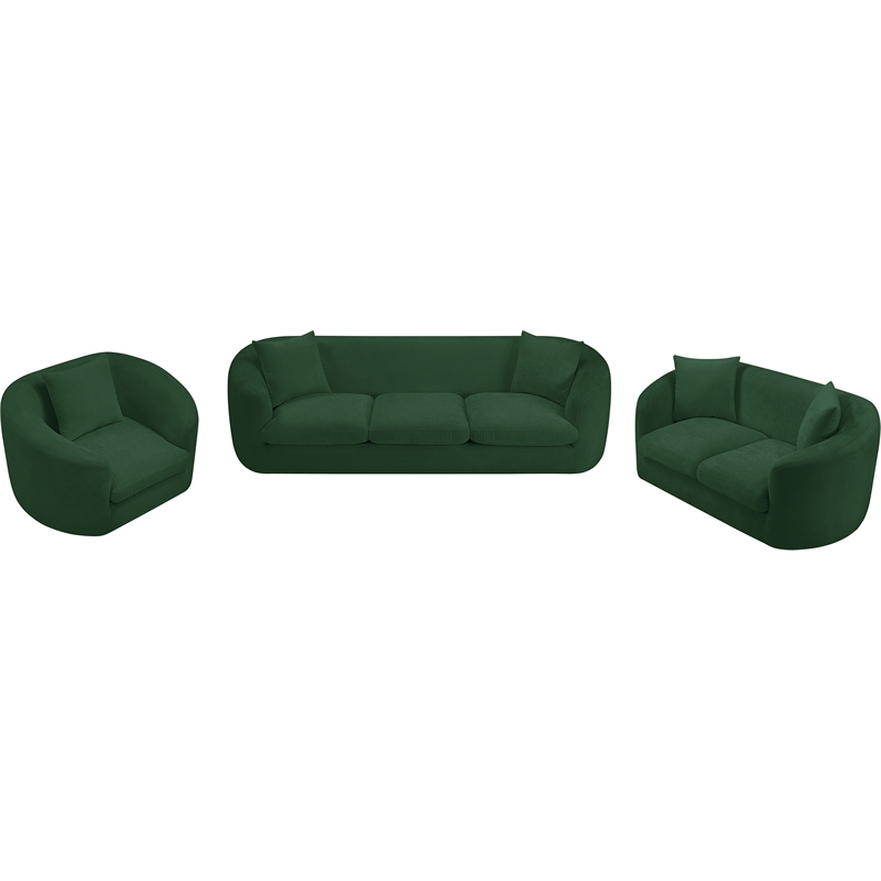 Meridian Furniture Penelope Green Chenille Fabric Loveseat