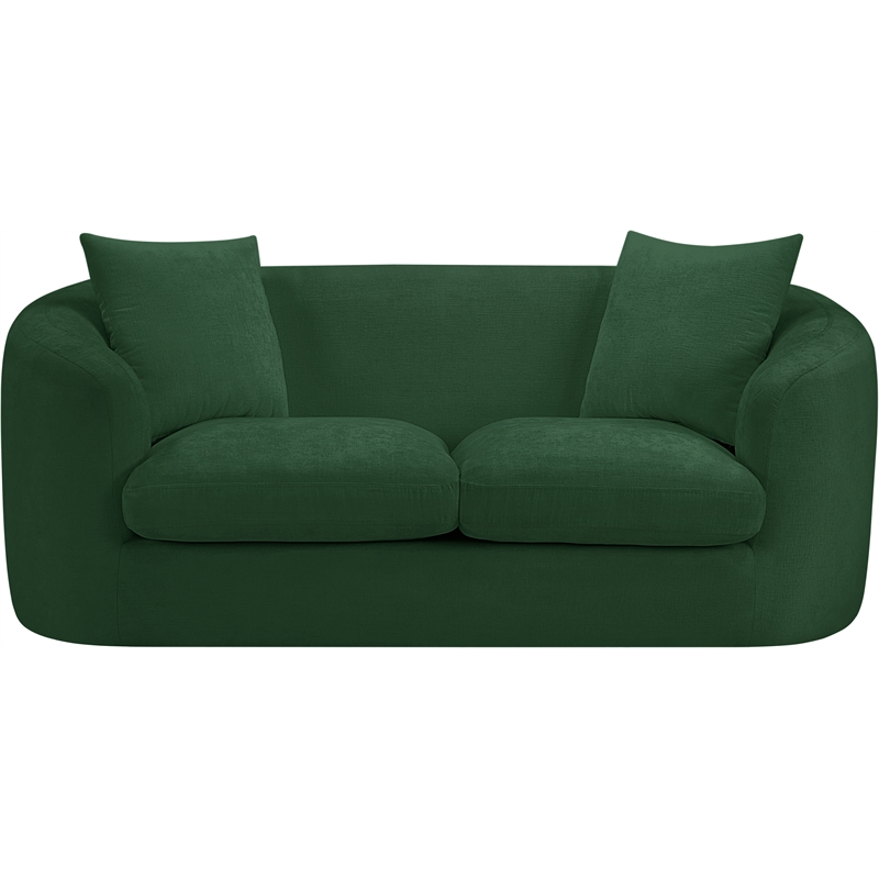 Meridian Furniture Penelope Green Chenille Fabric Loveseat