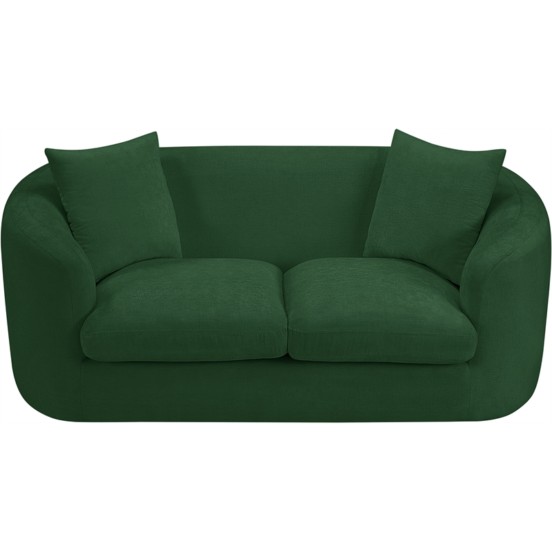 Meridian Furniture Penelope Green Chenille Fabric Loveseat