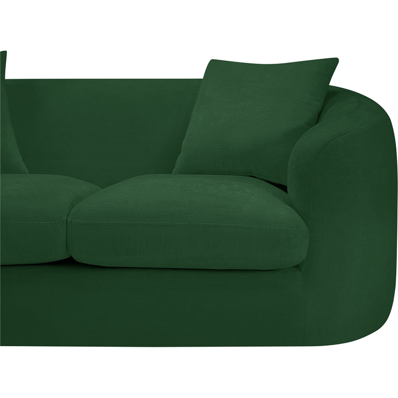 Meridian Furniture Penelope Green Chenille Fabric Loveseat