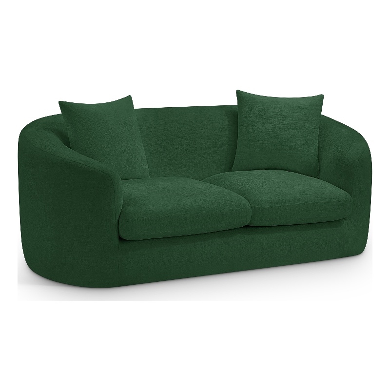 Meridian Furniture Penelope Green Chenille Fabric Loveseat