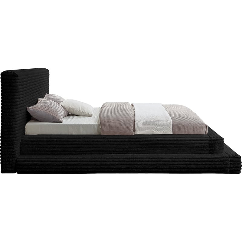 Meridian Furniture Drew Black Corduroy Queen Bed