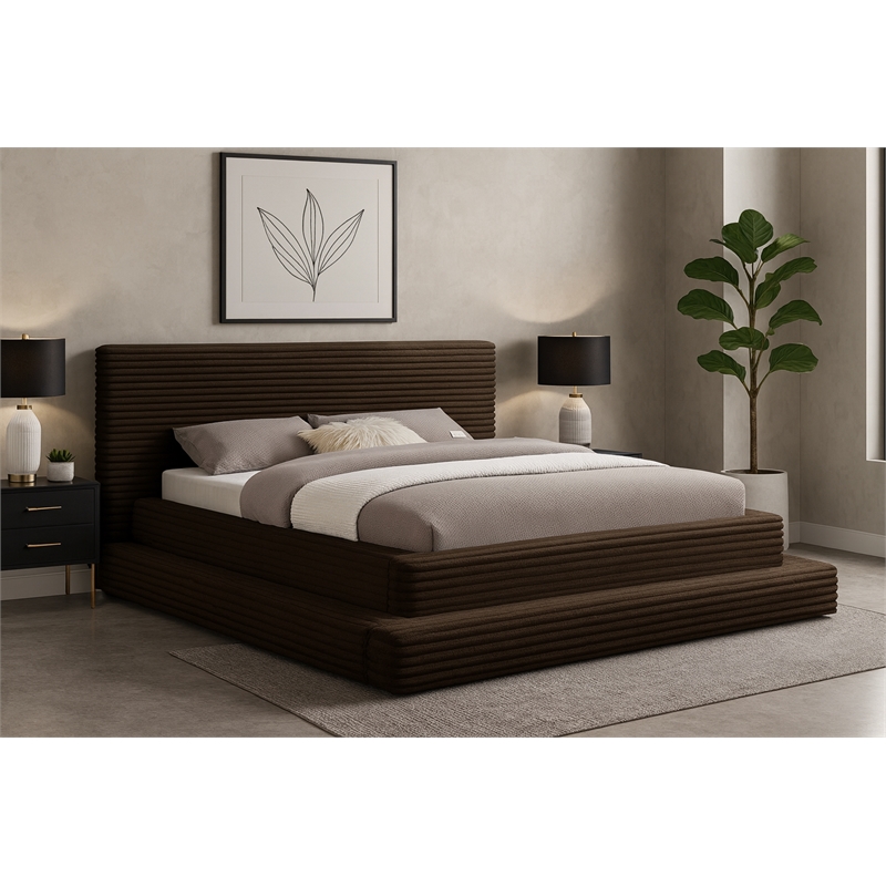 Meridian Furniture Drew Brown Corduroy Full Bed