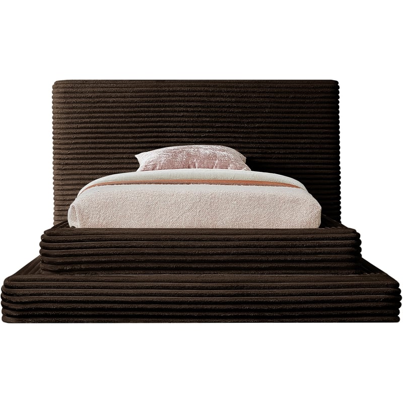 Meridian Furniture Drew Brown Corduroy Twin Bed