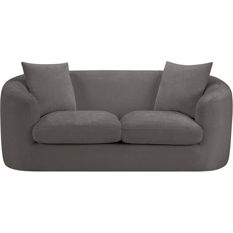 Meridian Furniture Penelope Grey Chenille Fabric Loveseat