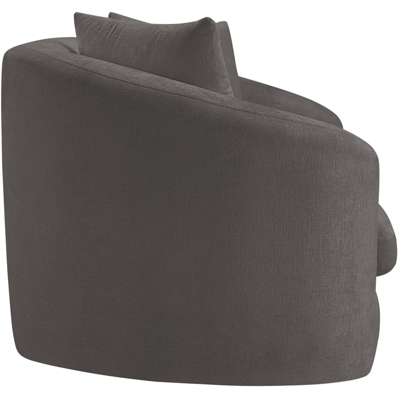 Meridian Furniture Penelope Grey Chenille Fabric Loveseat