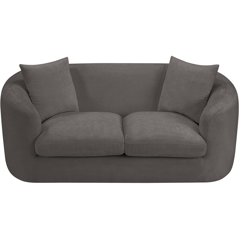 Meridian Furniture Penelope Grey Chenille Fabric Loveseat