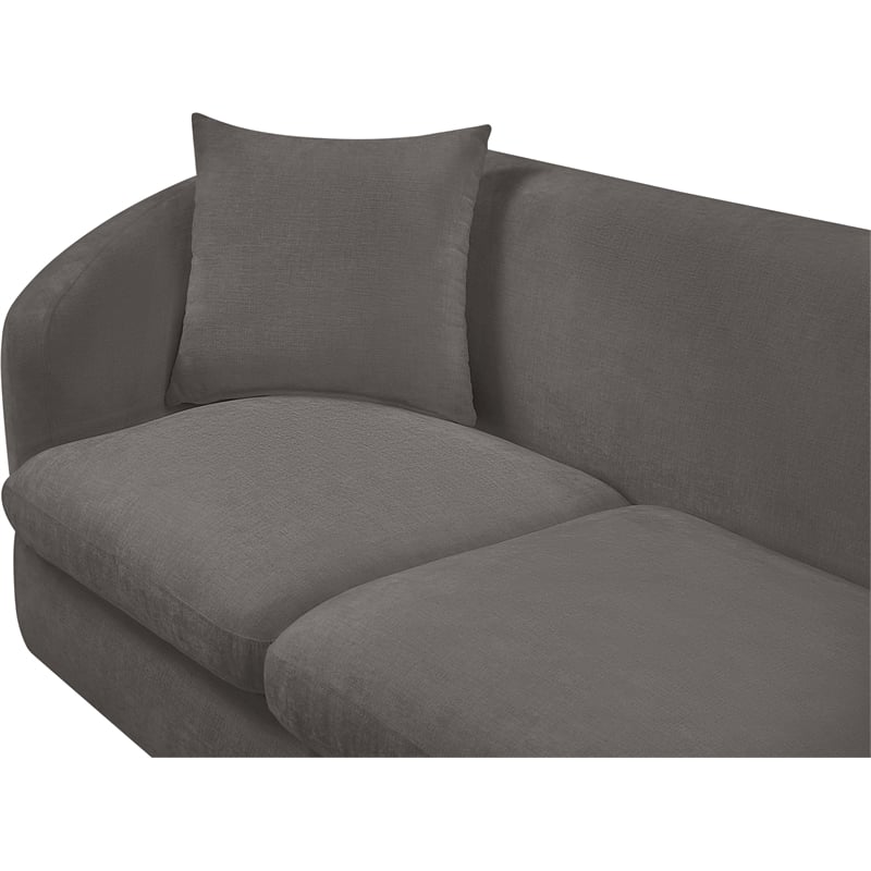 Meridian Furniture Penelope Grey Chenille Fabric Loveseat
