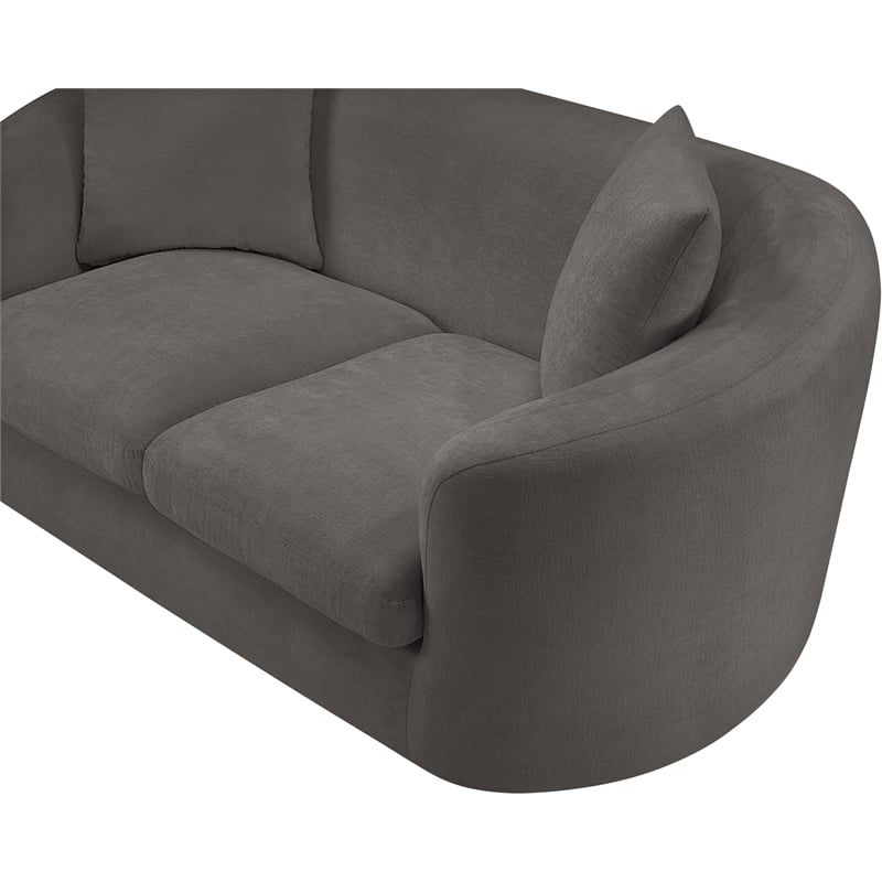 Meridian Furniture Penelope Grey Chenille Fabric Loveseat
