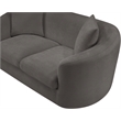 Meridian Furniture Penelope Grey Chenille Fabric Loveseat