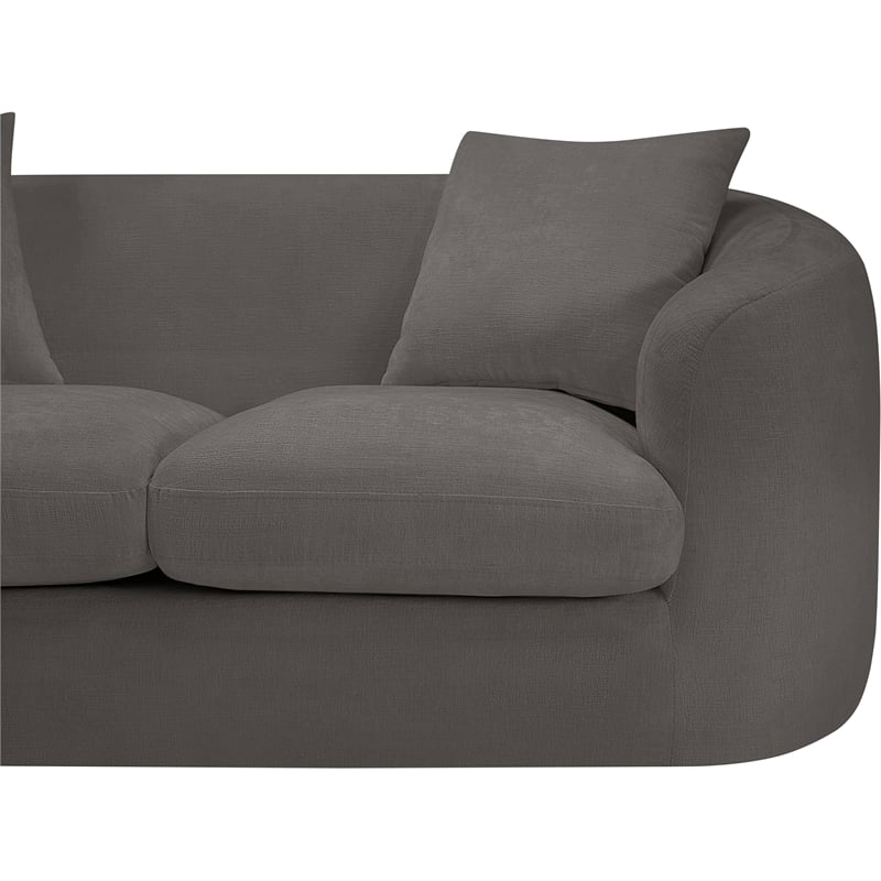 Meridian Furniture Penelope Grey Chenille Fabric Loveseat