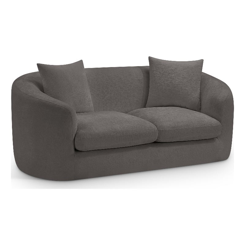 Meridian Furniture Penelope Grey Chenille Fabric Loveseat