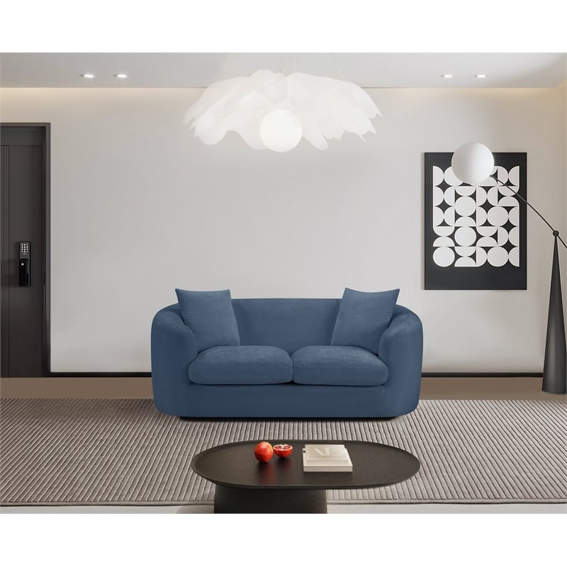 Meridian Furniture Penelope Light Blue Chenille Fabric Loveseat