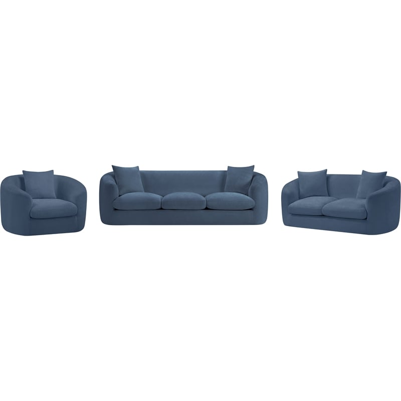 Meridian Furniture Penelope Light Blue Chenille Fabric Loveseat