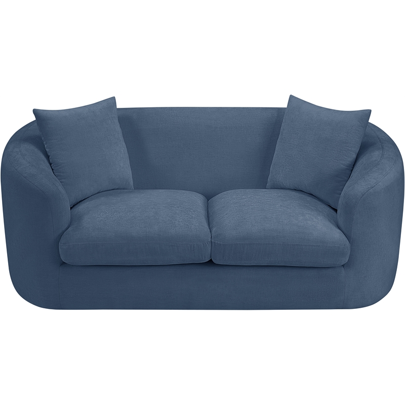 Meridian Furniture Penelope Light Blue Chenille Fabric Loveseat
