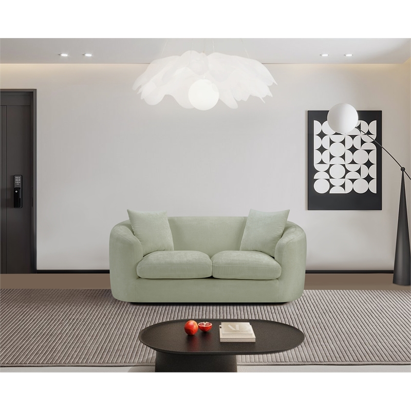 Meridian Furniture Penelope Mint Chenille Fabric Loveseat