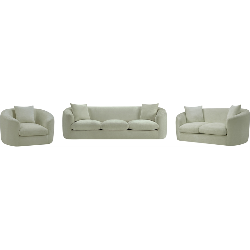 Meridian Furniture Penelope Mint Chenille Fabric Loveseat