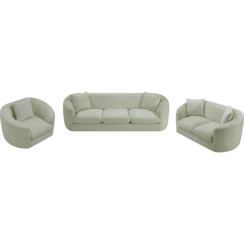 Meridian Furniture Penelope Mint Chenille Fabric Loveseat