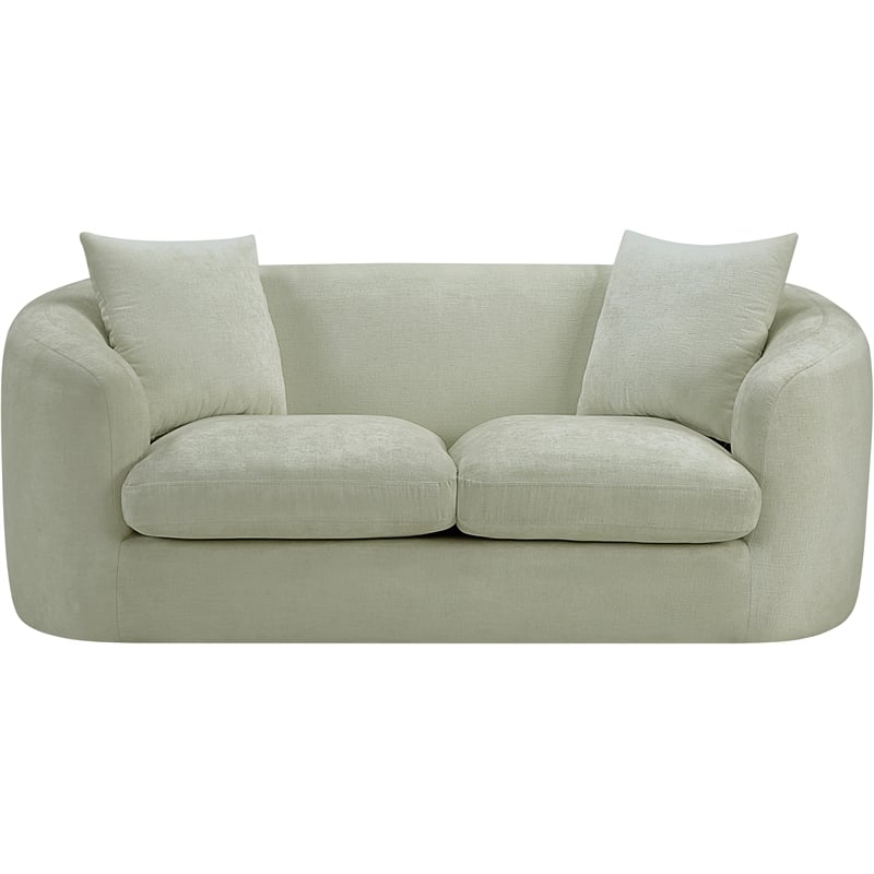 Meridian Furniture Penelope Mint Chenille Fabric Loveseat
