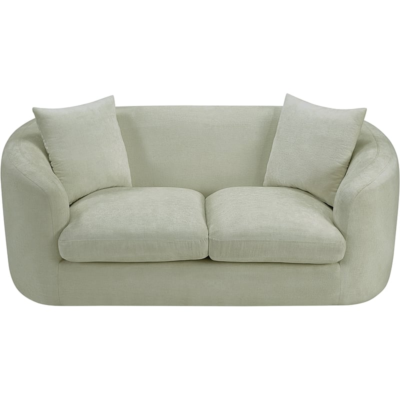 Meridian Furniture Penelope Mint Chenille Fabric Loveseat
