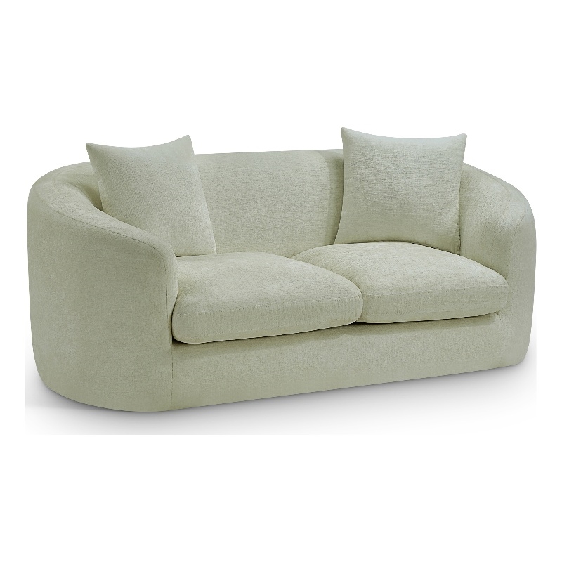 Meridian Furniture Penelope Mint Chenille Fabric Loveseat