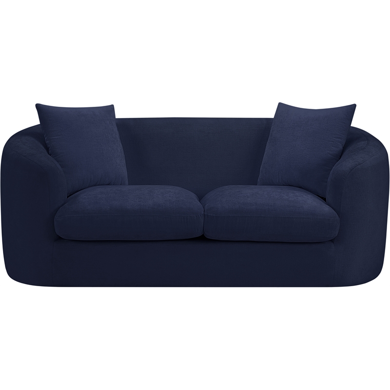 Meridian Furniture Penelope Navy Chenille Fabric Loveseat