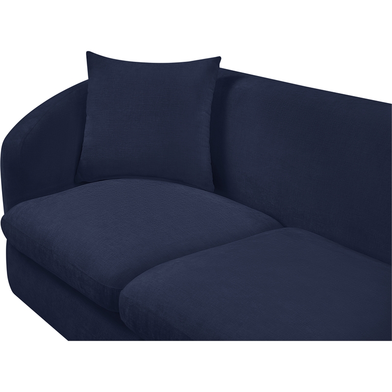 Meridian Furniture Penelope Navy Chenille Fabric Loveseat