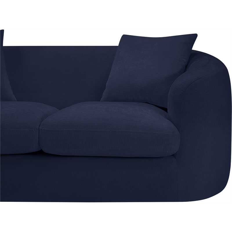 Meridian Furniture Penelope Navy Chenille Fabric Loveseat