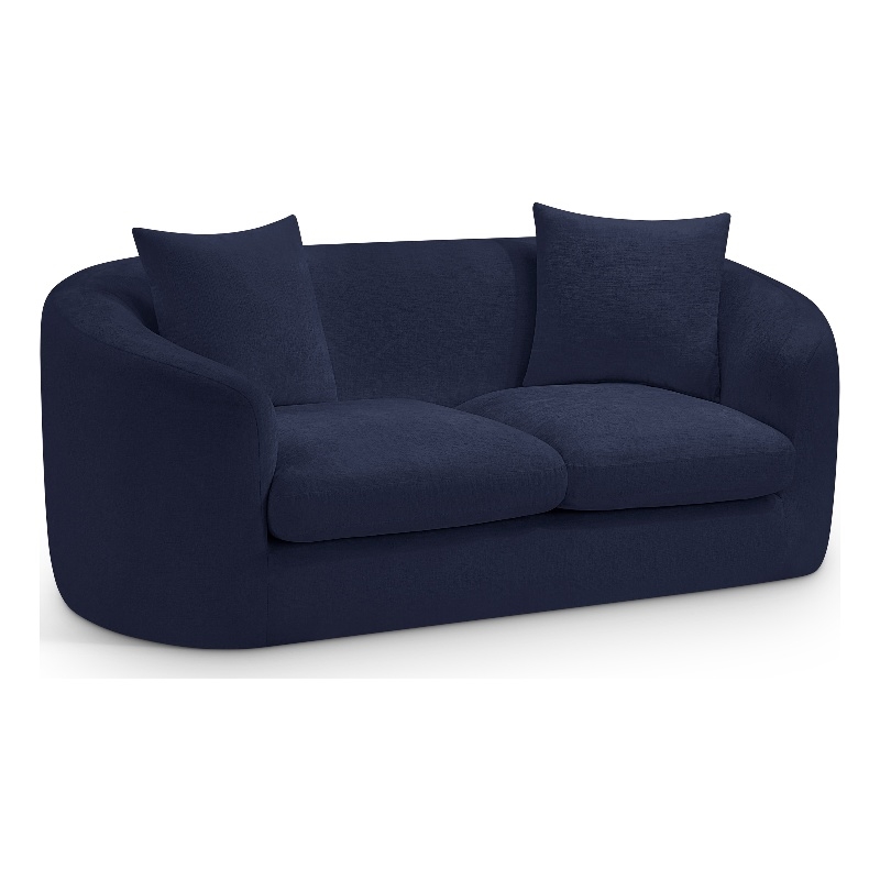 Meridian Furniture Penelope Navy Chenille Fabric Loveseat