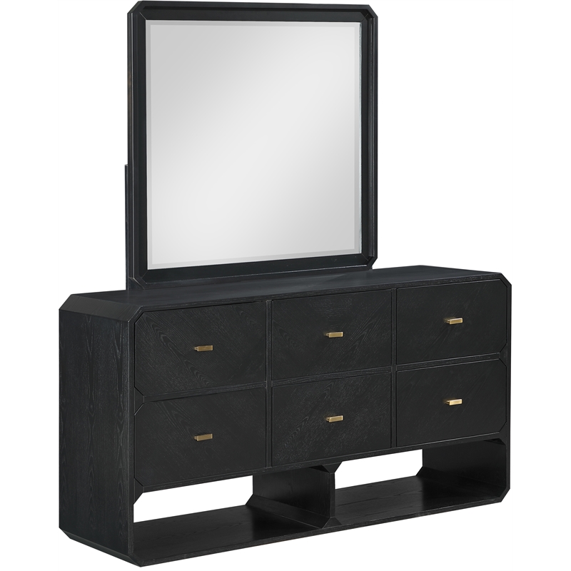Meridian Furniture Parker Black Wood Mirror