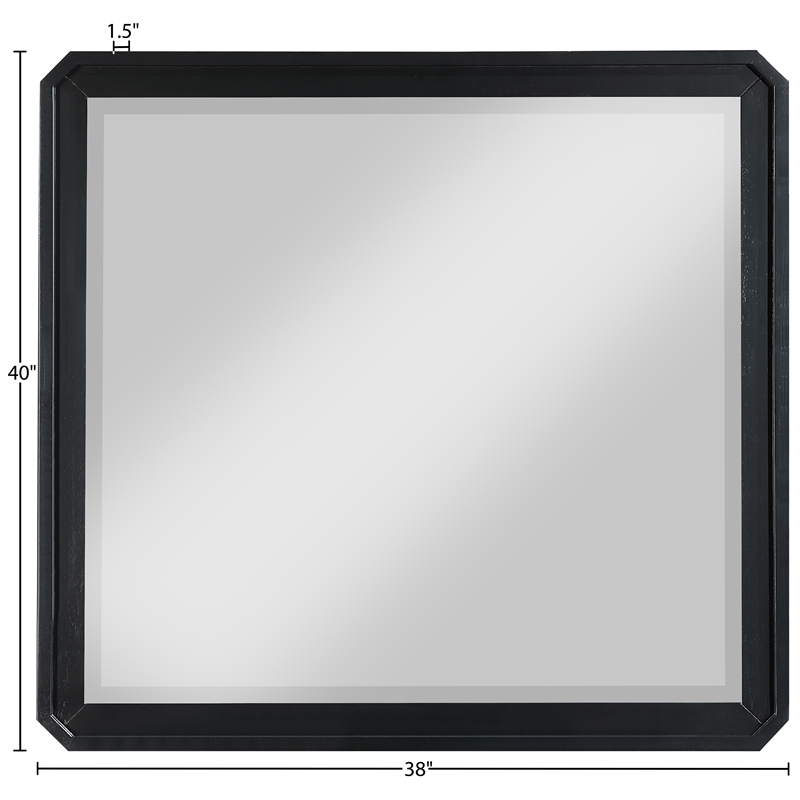 Meridian Furniture Parker Black Wood Mirror