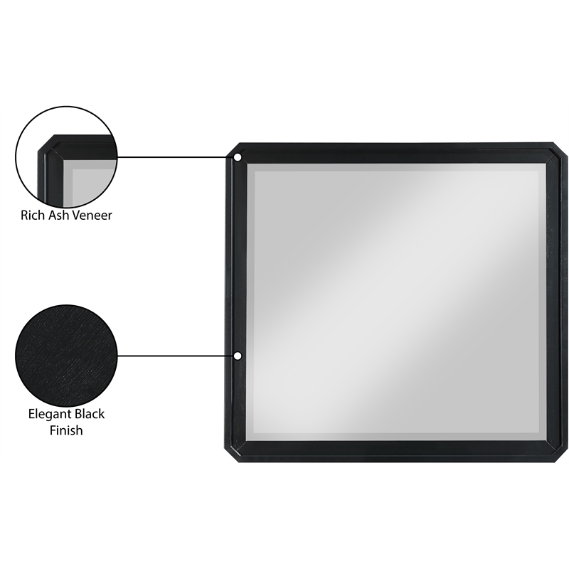 Meridian Furniture Parker Black Wood Mirror