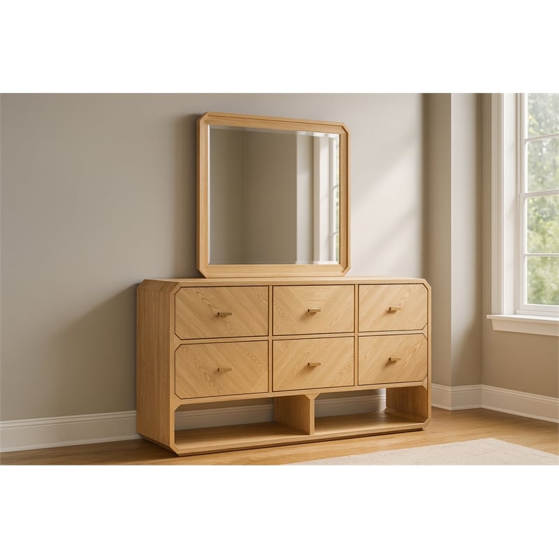Meridian Furniture Parker Natural Wood Mirror