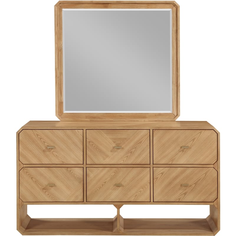 Meridian Furniture Parker Natural Wood Mirror