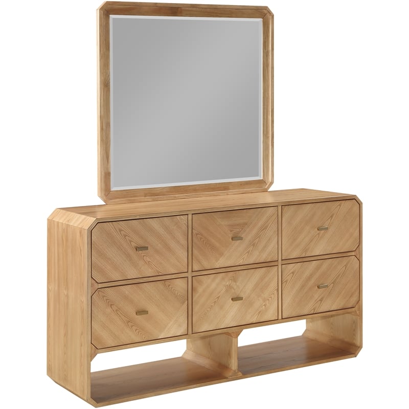 Meridian Furniture Parker Natural Wood Mirror