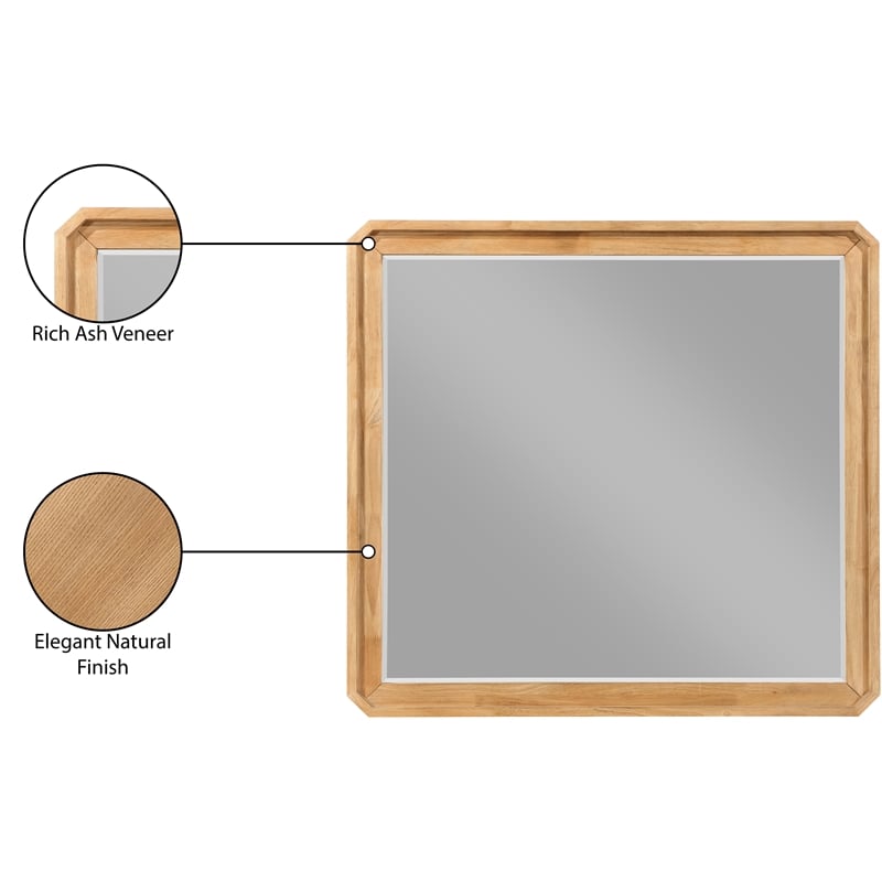 Meridian Furniture Parker Natural Wood Mirror