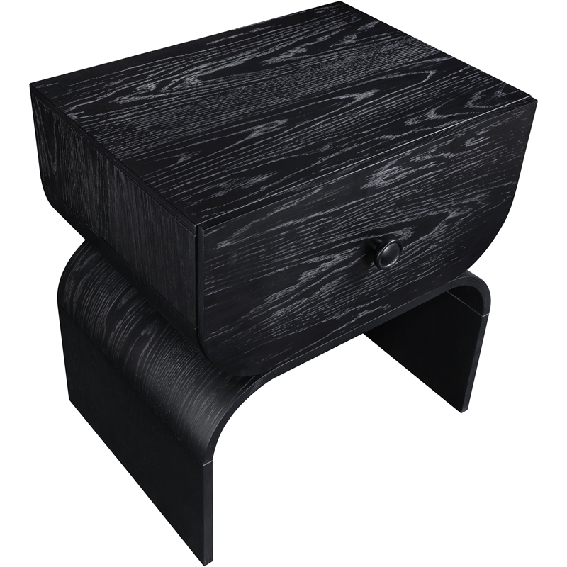 Meridian Furniture Jace Black Oak Veneer Night Stand